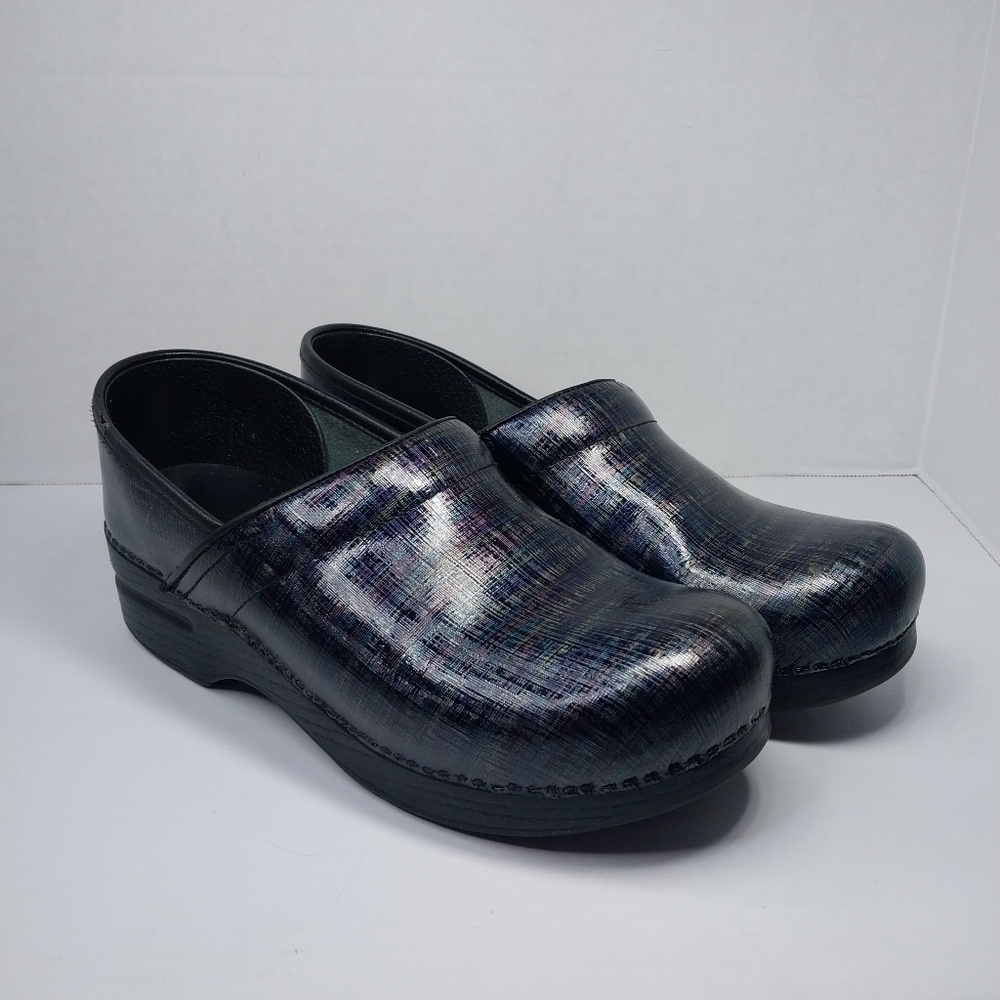Dansko Black Iridescent Clogs